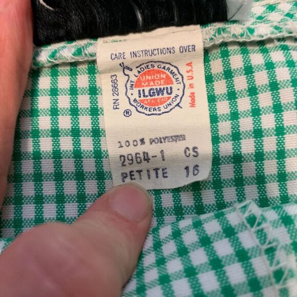 Bonne Petite Vintage Plaid Skirt Green Button Front Women’s Size 16 P - Picture 8 of 11